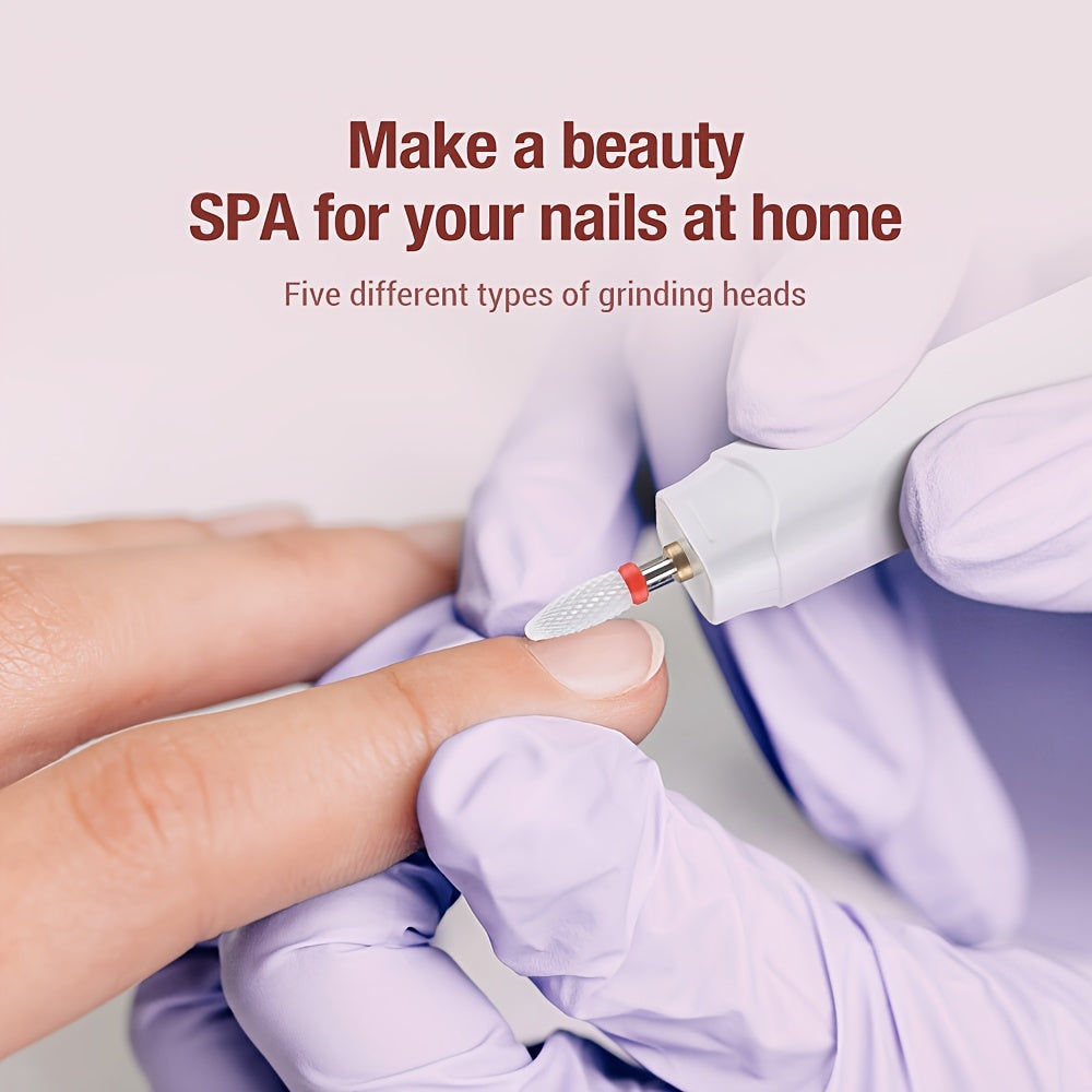 Cordless Nail Drill Kit LED Light USB Rechargeable 3 Speeds Quiet Operation for Acrylic Gel Nails