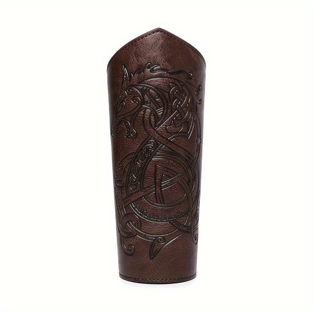 Medieval Knight Arm Guards Faux Leather Wristbands Vintage Style Cosplay Event Accessories