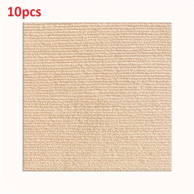 10 ta yopishqoqsiz, suv o'tkazmaydigan kvadrat gilam plitkalar to'plami, 30.48 sm, yashash xonasi, oshxona, ofis uchun