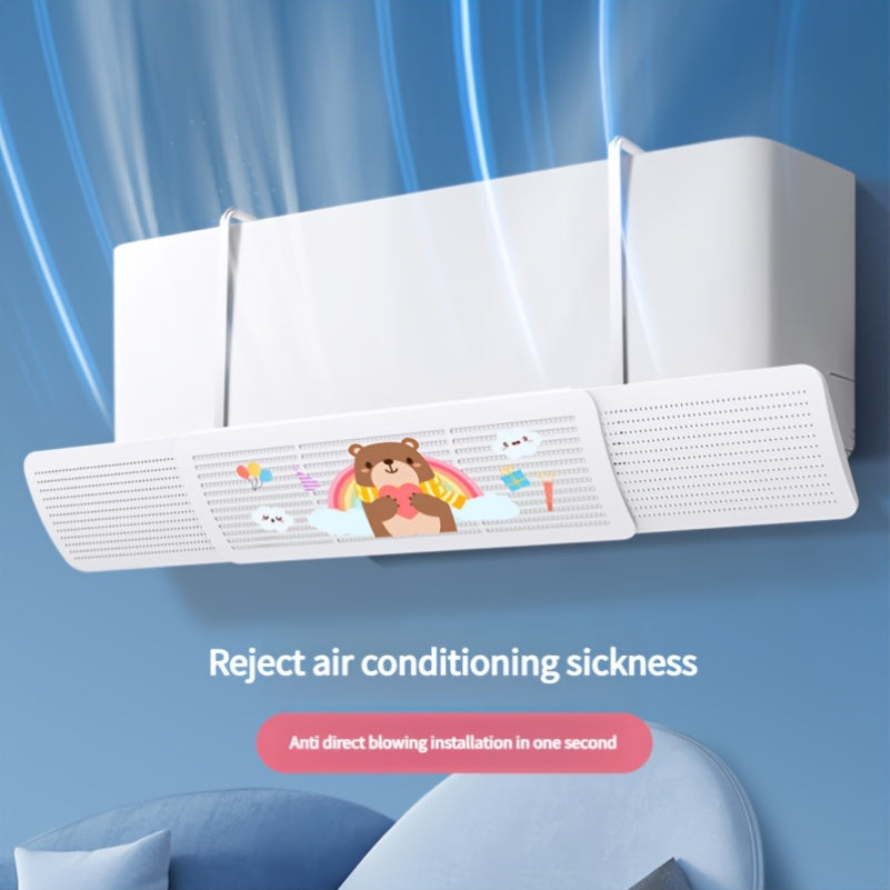 No-Drill Air Conditioner Wind Deflector Retractable Plastic Space-Saving Maximize Airflow