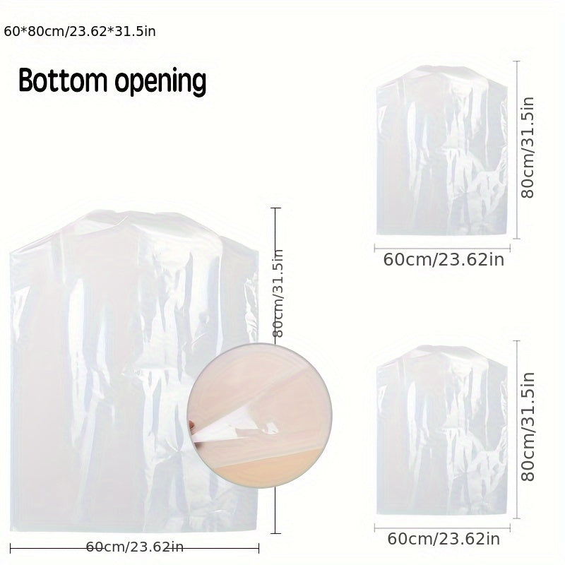 Paquete de 3 bolsas de polvo para ropa no tejida con cremallera para vestidos y trajes