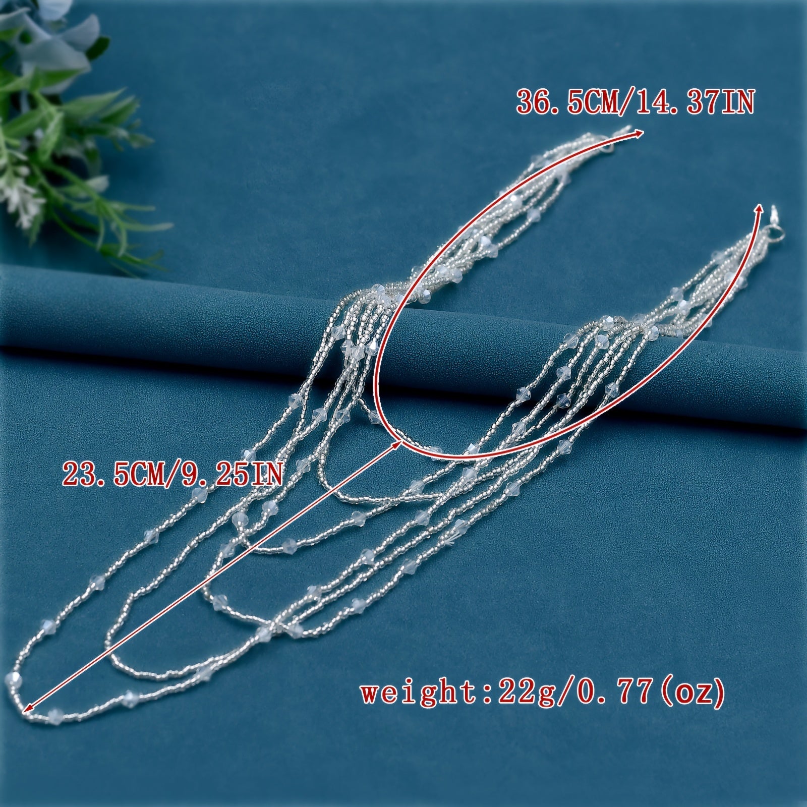 Qoʻlda tayyorlangan rhinestoneli bejirimli yelka zanjiri, ko‘p qatlamli tassel bilan, to‘y kiyimlari uchun aksessuarlar