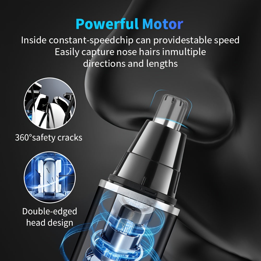 Electric Nose Hair Trimmer Kit with Replacement Head USB Charging Portable Cordless