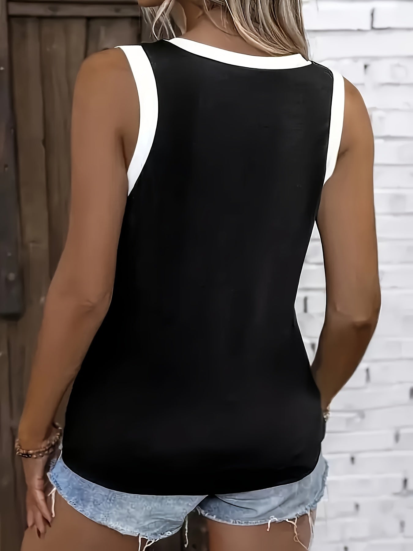 Plus Size Women's V-Neck Sleeveless Tank Top Breathable Summer Casual