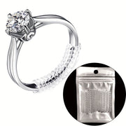 Invisible Ring Sizing Kit with 4 Clear Silicone Fasteners for Loose Rings