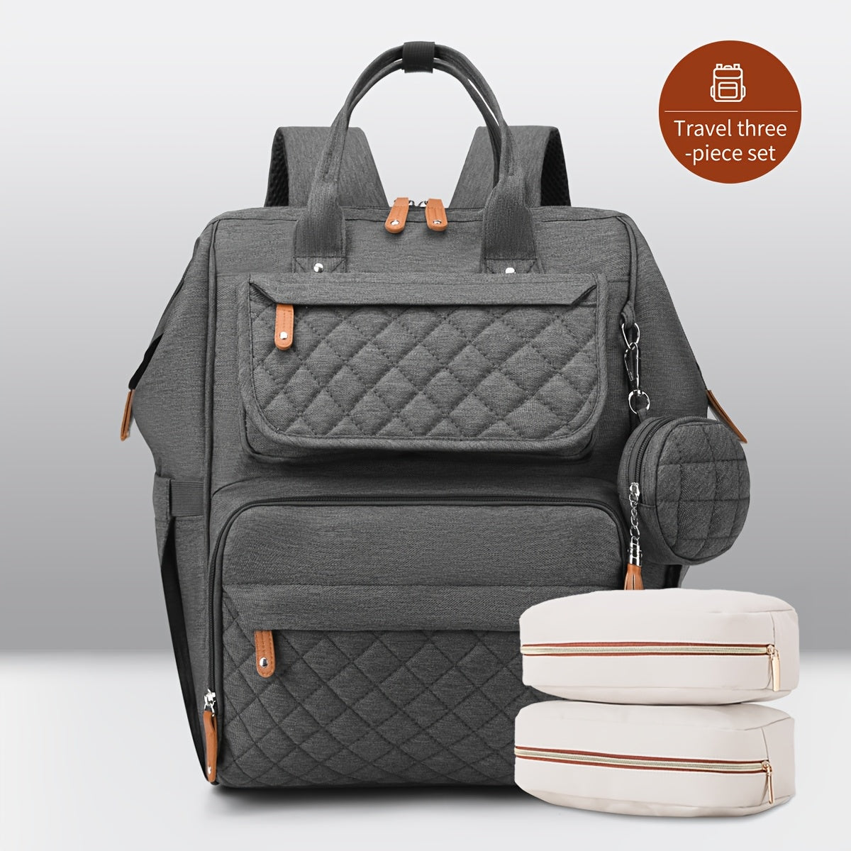 Mom Backpack Diaper Bag Large Capacity Multiple Compartments for Diapers and Bottles