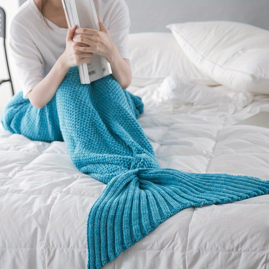Mermaid Tail Blanket Crochet Cozy Lounge Sleep Gift for Women