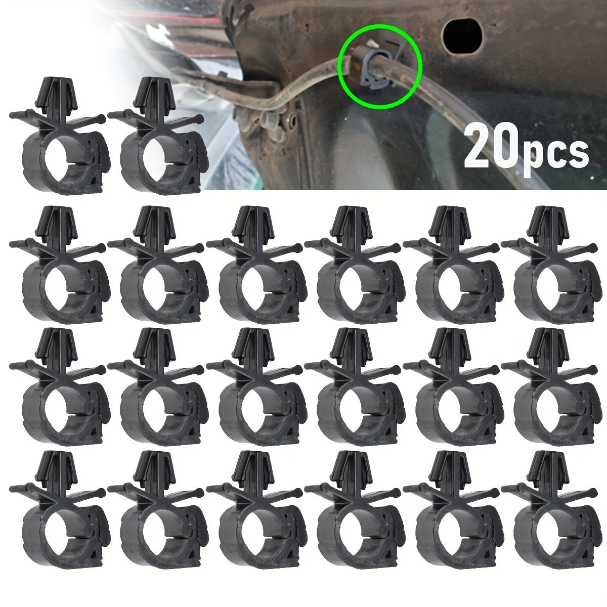 20pcs Clips de sujeción para arnés de cables de coche, abrazaderas, bridas para tubos de aceite