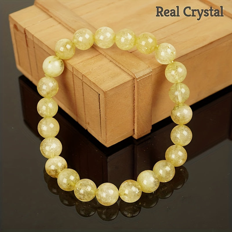 Natural Citrine Crystal Bead Bracelet for Yoga and Daily Wear