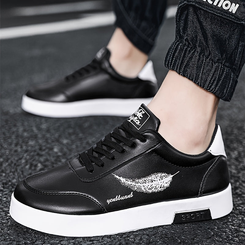 Zapatos casuales de skate para hombre, sin deslizamiento, resistentes al desgaste, con cordones, para estilo callejero