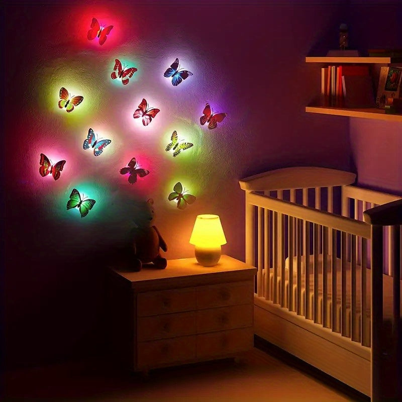 3D Butterfly LED Night Light for Nursery Garden Backyard Party Decor Battery Operated