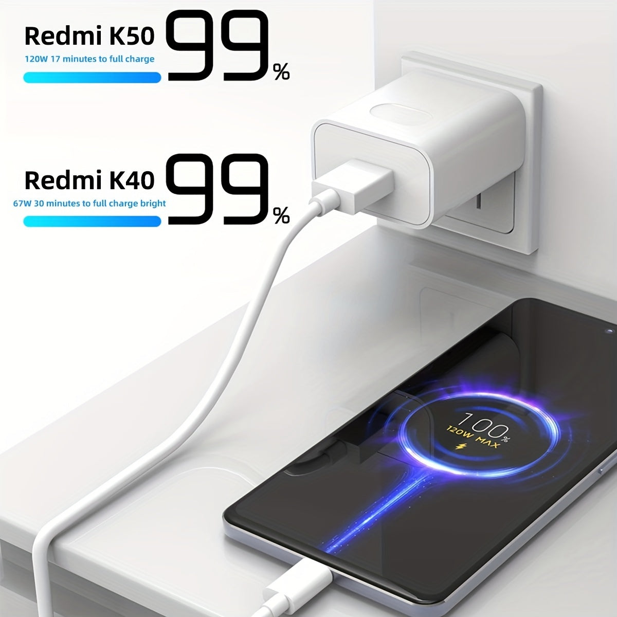USB-C Charging Cable 120W Fast Charging for Xiaomi Mi9 Oppo VOOC
