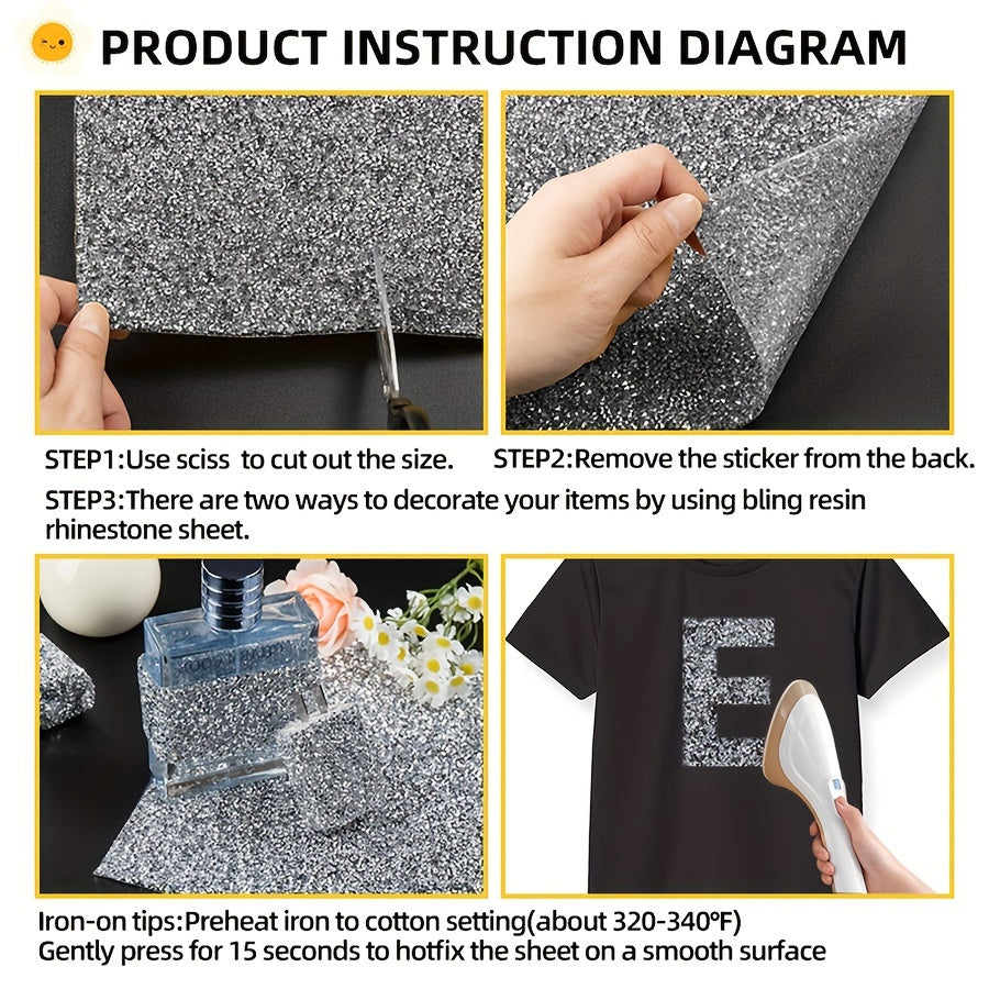 Самоклеящаяся смоляная алмазная наклейка, кристально украшенная наклейка для DIY-ремесел - одноразовая 9.4x15.8 дюйма