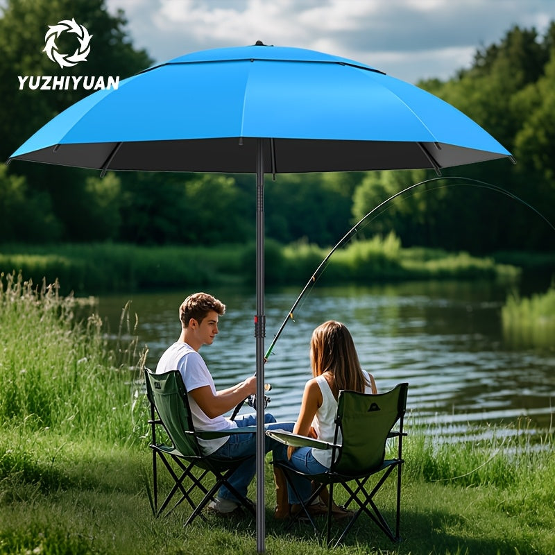 Fishing Umbrella Portable Durable with Fixed Ground Plug for Multiple Terrains Blue