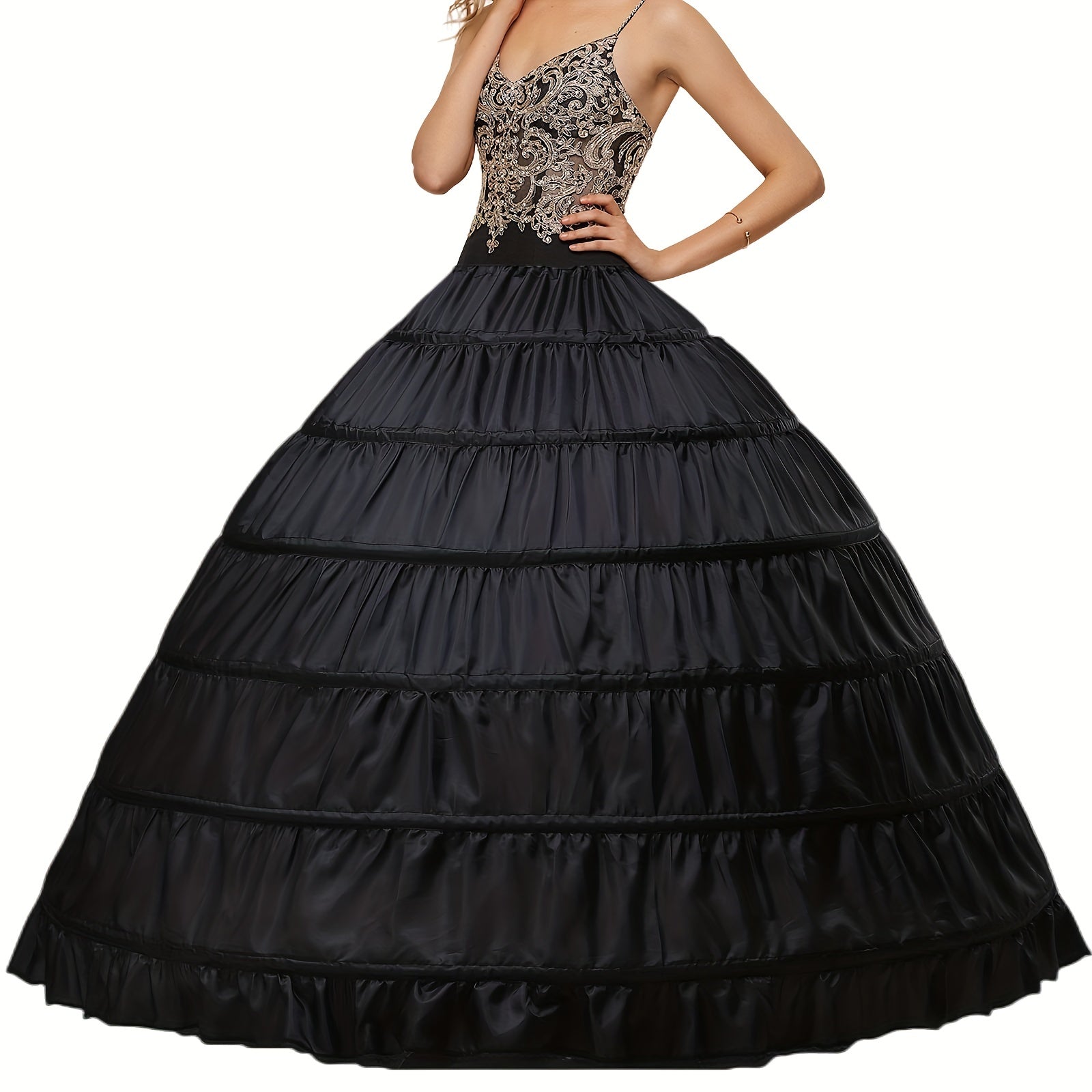 Large Crinoline Dress with 6 Hoops Petticoat for Bridal Wedding Halloween Cosplay Princess