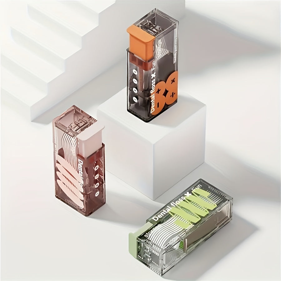 Portable Automatic Dental Flosser with 10 Pre-Cut Strings, Compact Travel Case