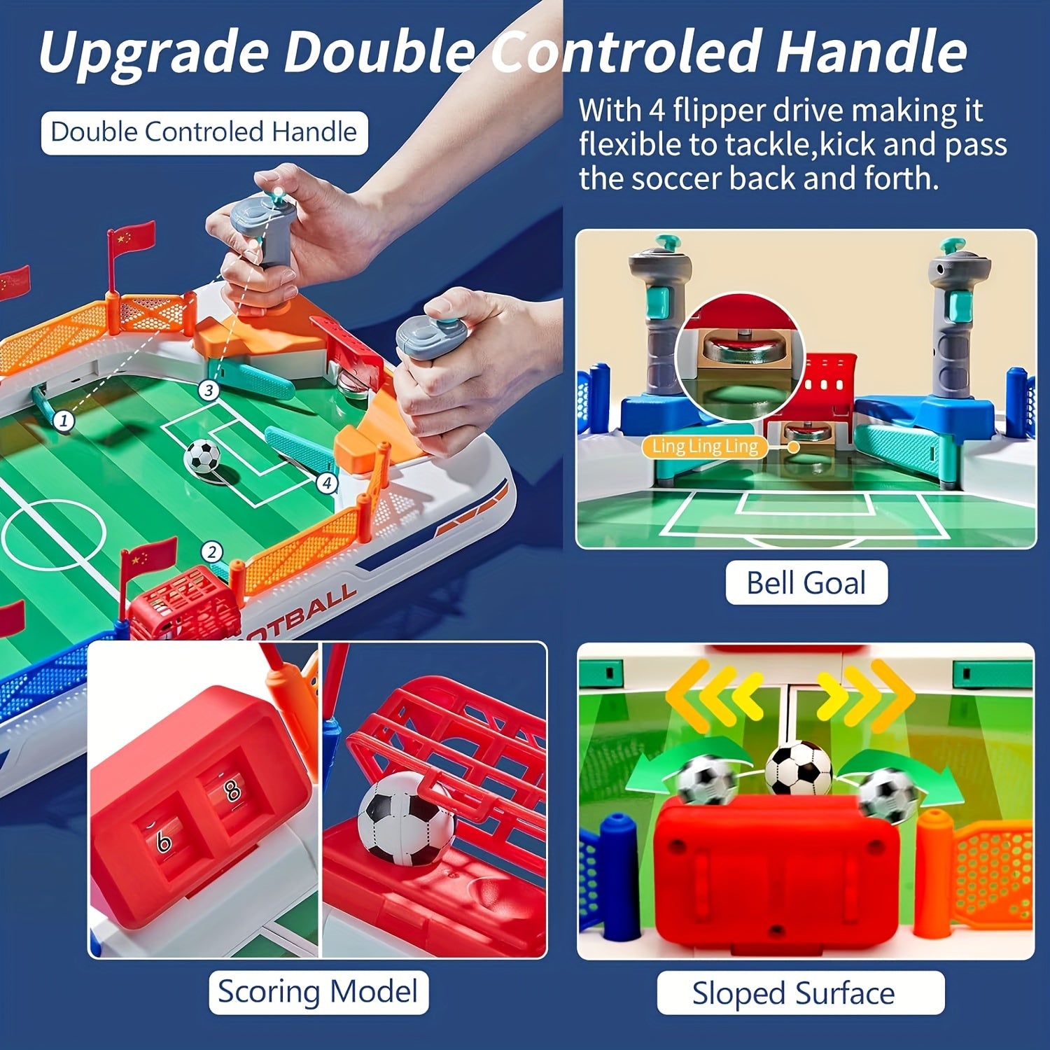 Interactive Table Football Game for Kids Ages 3-8 2-in-1 Puzzle Board Game Plastic