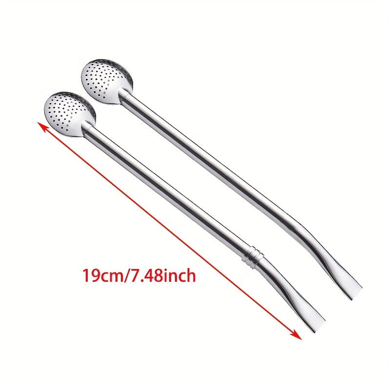 Соломинка из нержавеющей стали для мате - прочная и многоразовая металлическая фильтрующая трубочка для чая, кофе и коктейлей, фильтр для напитков в стиле бомбильи