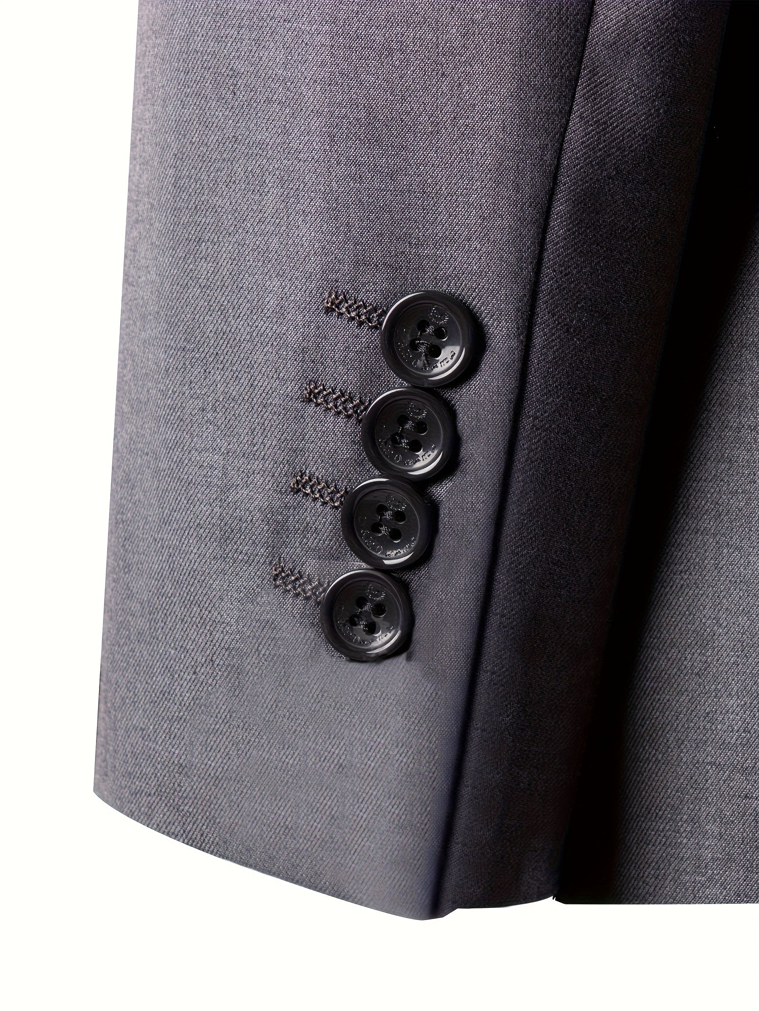 Men's Business Suit Set Jacket Vest Trousers Solid Polyester Woven Regular Fit