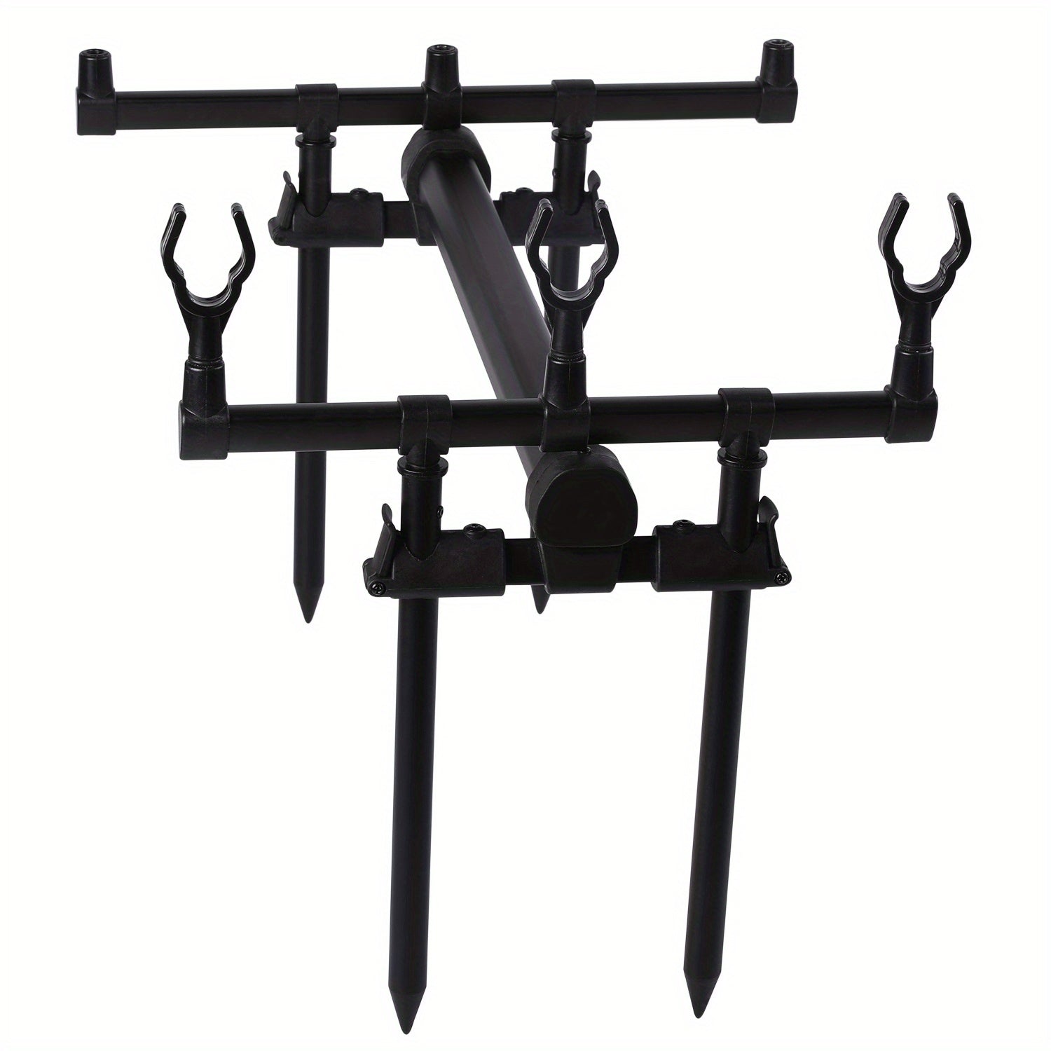 Aluminium Alloy and ABS Material Carp Fishing Pole Rack Black Durable Bracket Shelf