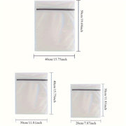 Juego de tres bolsas de malla para ropa delicada con cierre de cremallera