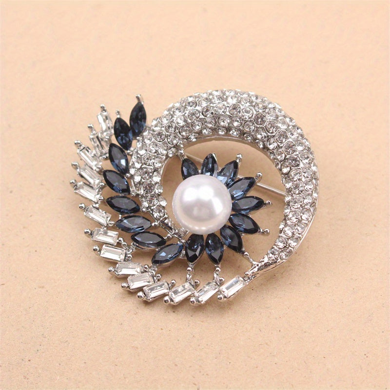 Vintage Rhinestone Enamel Brooch Pin for Women Elegant Jewelry Gift