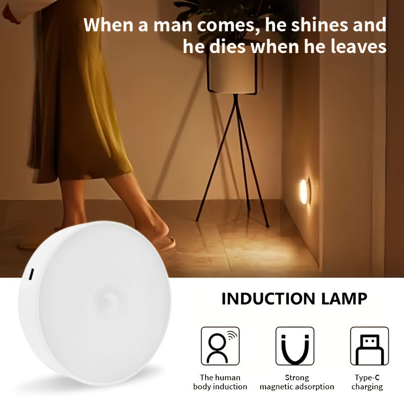 Set of 3 Motion Sensor Night Lights with Adjustable Brightness for Indoor Use in Warm and Cool White