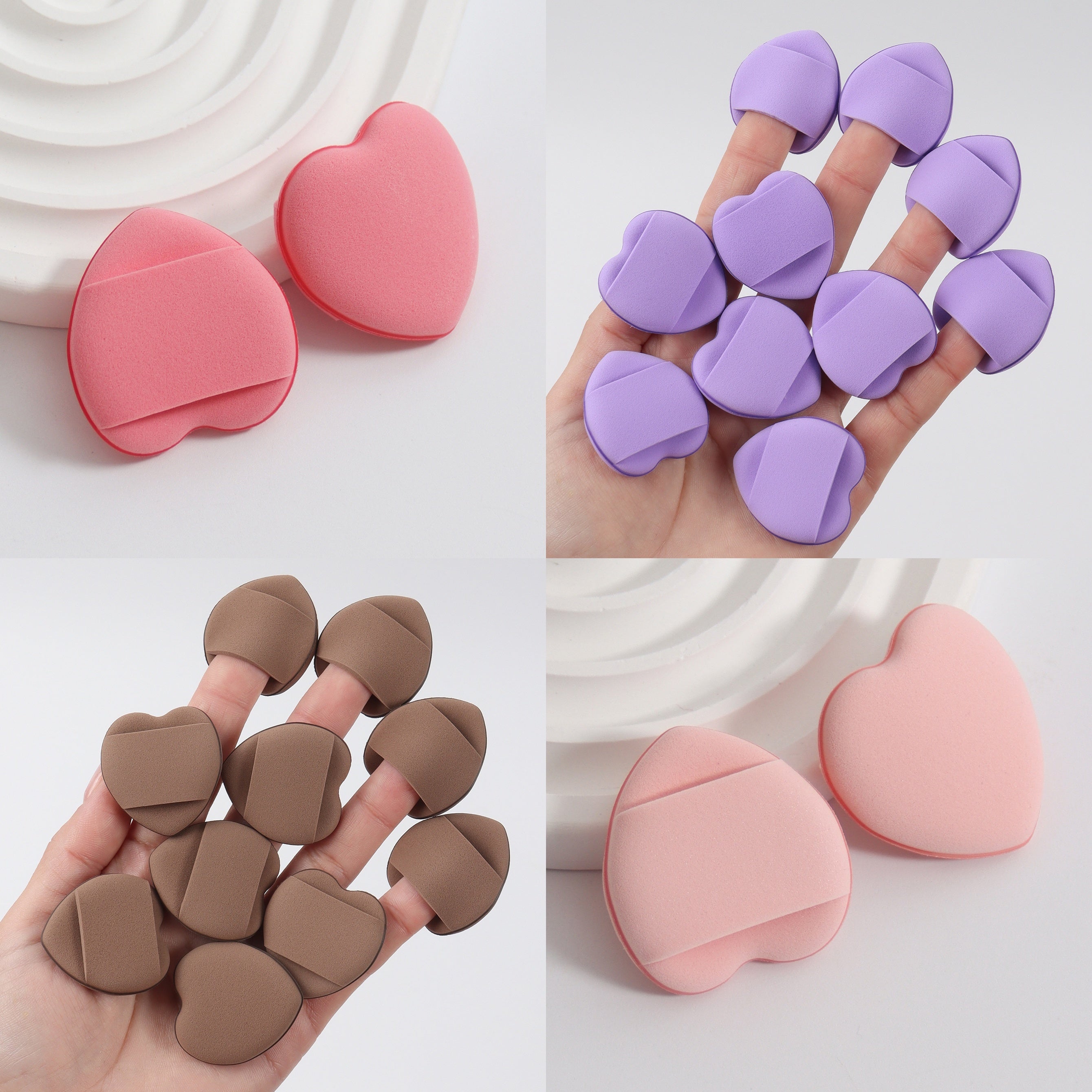 10/12 Pack Makeup Sponge Puffs Assorted Colors Gel Foundation Blending Tools