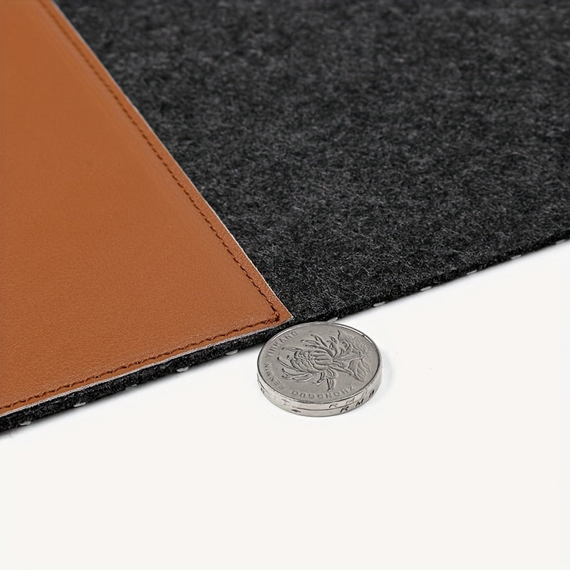 Large Gaming Mouse Pad with Anti-Slip Felt Faux Leather Wrist Support for E-Sports Office Use