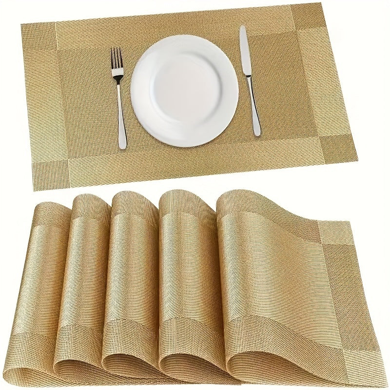 Set of 4, 6, or 8 Cotton Placemats for Dining Table