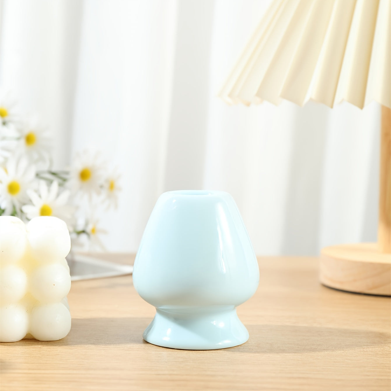 Keramika Matcha choy shlyapa tutqich uchun bambuk Chasen asbob va maydalagich cho'tkasi bilan stand