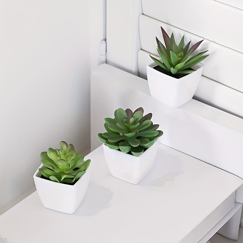 Artificial Succulents in Mini Pots for Indoor Decoration Office Room Plants