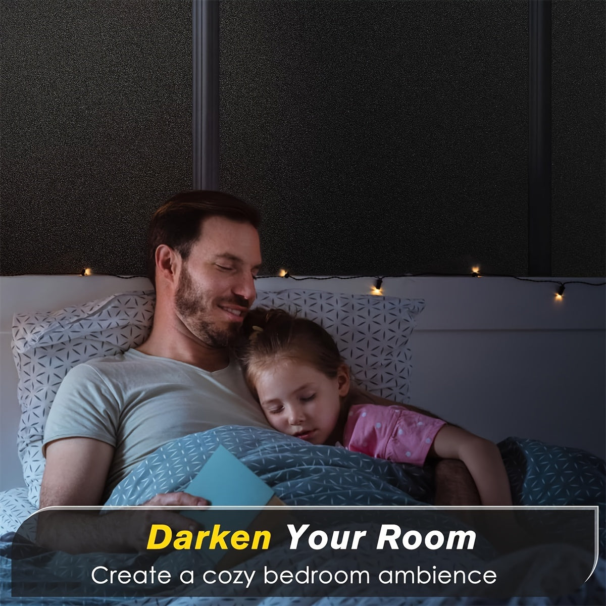 Electrostatic Glueless Glass Window Film Black Frosted Privacy Decor Water Resistant