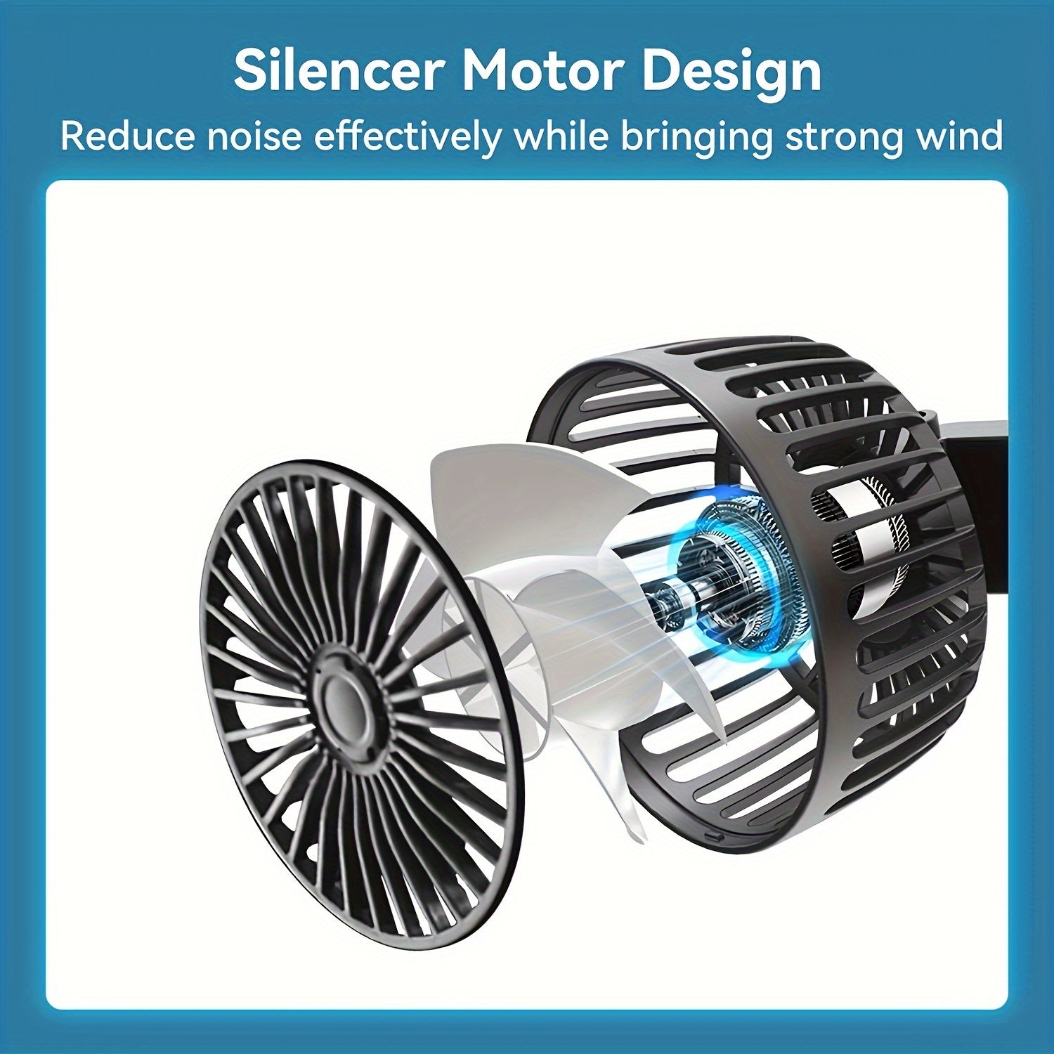Car Fan for Cars and Home, Dual-Headed Air Conditioner, 360° Rotation