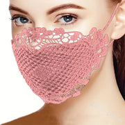 Set of 4 Women’s Lace Face Masks Comfortable Elastic Nightclub Style Easy to Wash Stylish Embroidered Masks for Outdoor Events