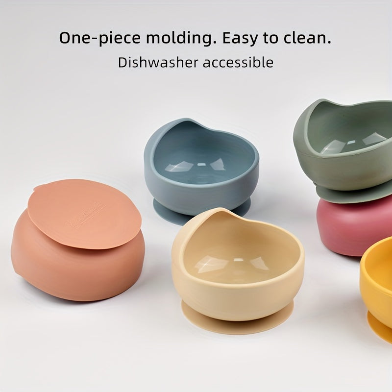 Baby Silicone Feeding Bowl with Suction Cup Heat-Resistant BPA-Free Toddler Tableware