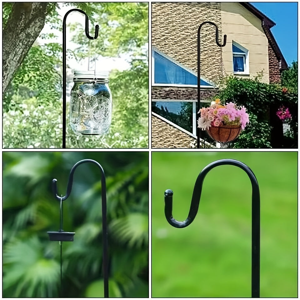Heavy Duty Garden Shepherd Hooks for Bird Feeders Plant Baskets Solar Lanterns