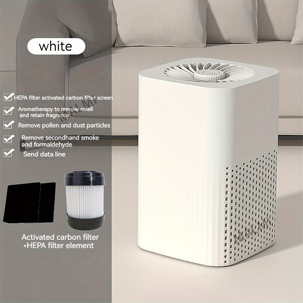 Home Air Purifier USB Powered HEPA Activated Carbon for Allergies and Odors