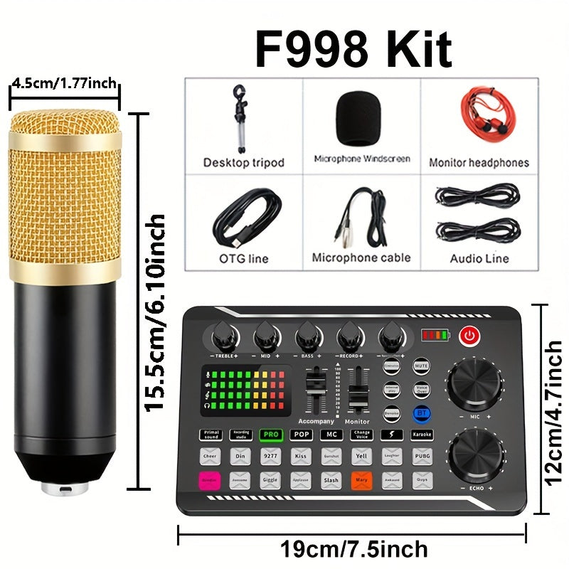 All-in-One Podcasting Kit with Condenser Microphone and Mixer for Studio Recording Voice Overs Streaming