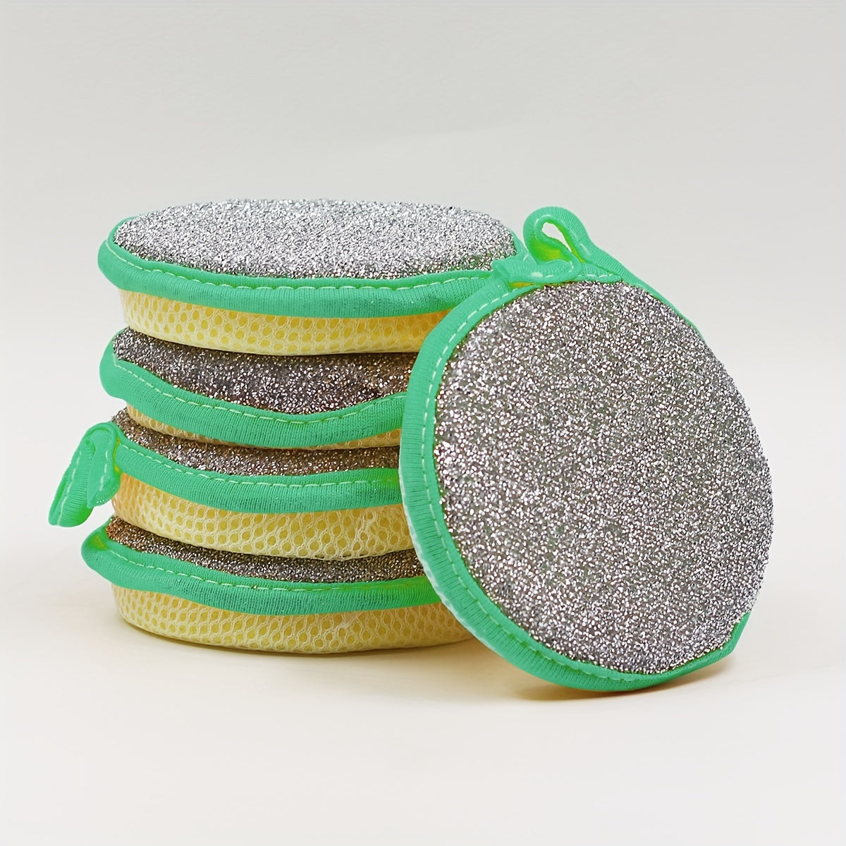 Contemporary Polyester Dish Scrubber Pack Non-Stick Oil Absorbent Round Kitchen Towel