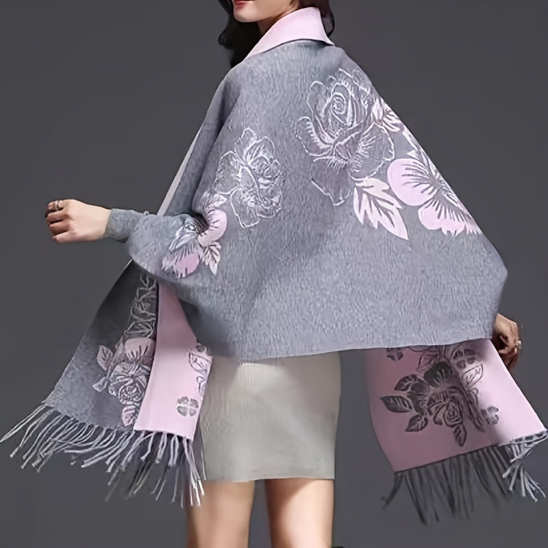 Women's Vintage Wool Shawl Coat for Autumn Winter Warm Stylish Cheongsam Alternative