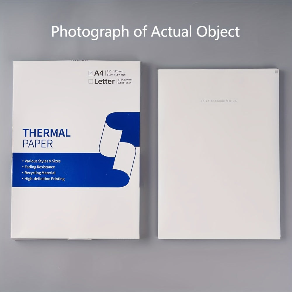100 piezas de papel térmico A4 21.01x29.69cm mate reciclable para impresora portátil