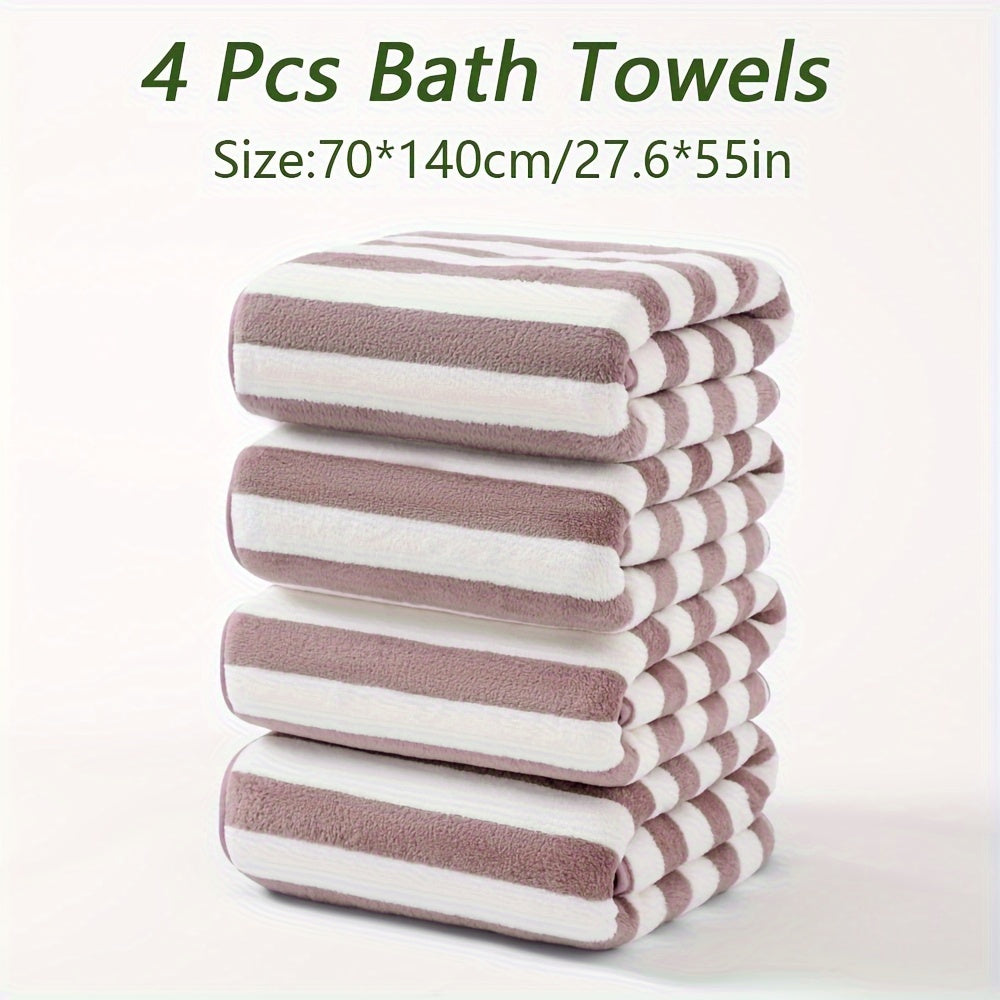 Microfiber Towel Set 4 Pieces Quick-Drying Absorbent for Shower Gym Bathroom