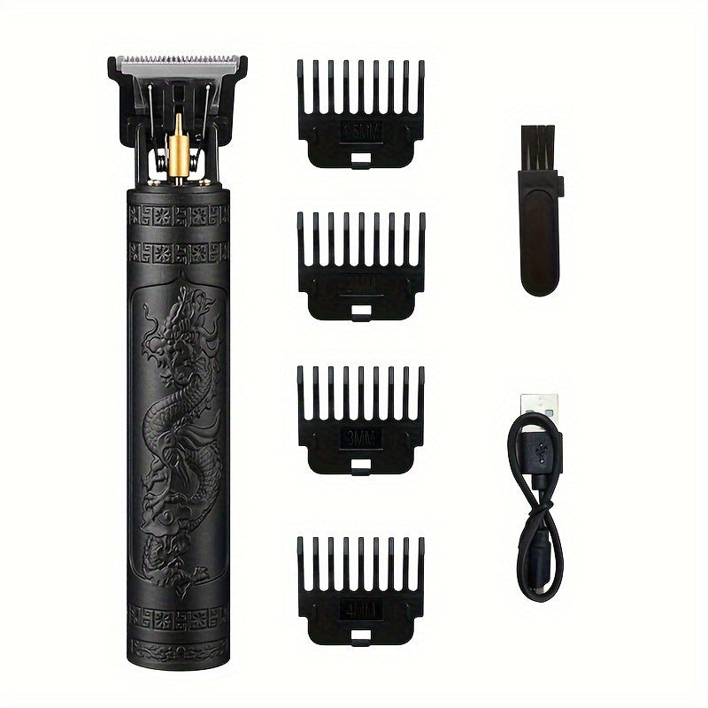 Hairdresser beard trimmer set USB rechargeable cordless sharp blades 4 combs