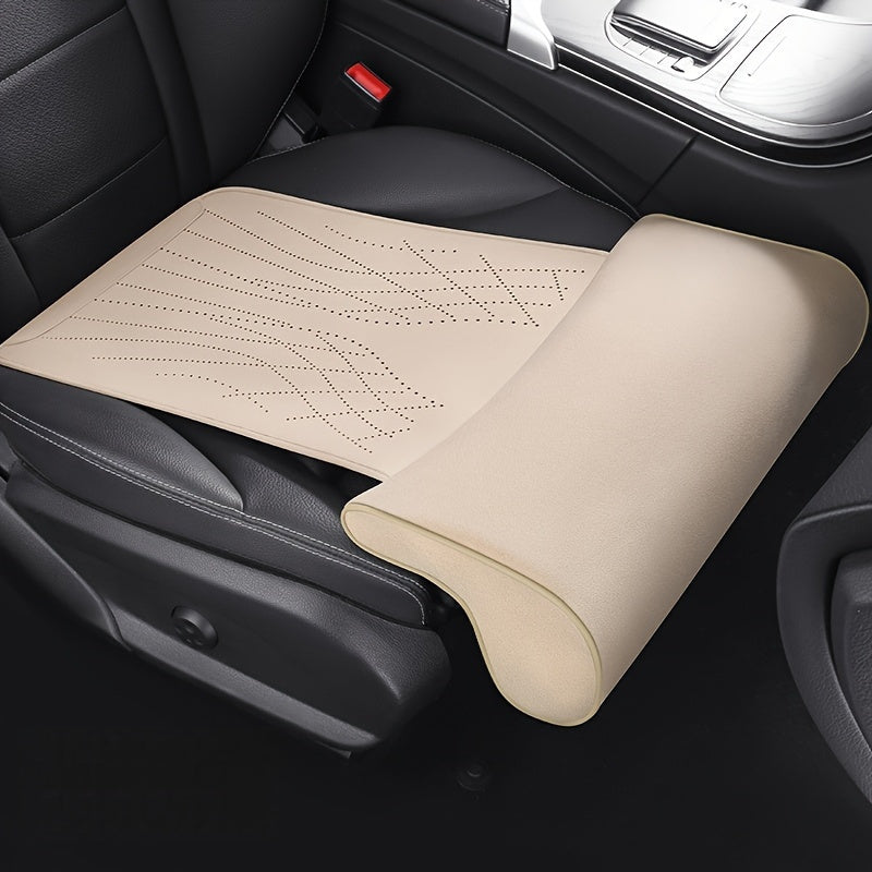 Car Seat Thigh Support Cushion Nappa Leather Memory Foam for Long Drives