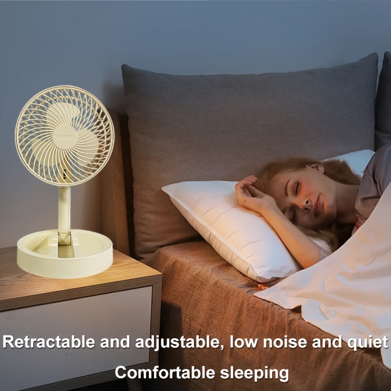 Portable Mini Fan USB-Powered Foldable Quiet Standing Fan for Home Office