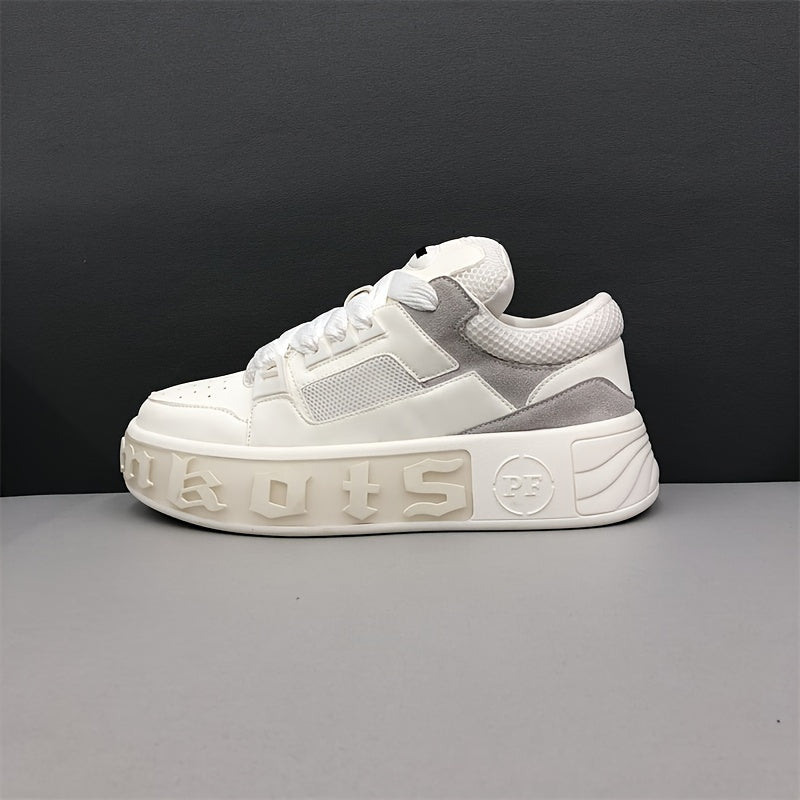 Men's Low Top Skate Shoes Casual Sneakers Non-Slip Comfortable PU Fabric Lace-Up