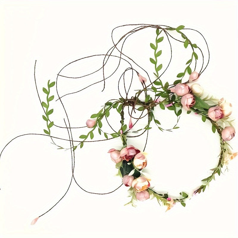 Искусственный цветочный обод для волос для свадеб и особых случаев, гирлянда, головной убор невесты