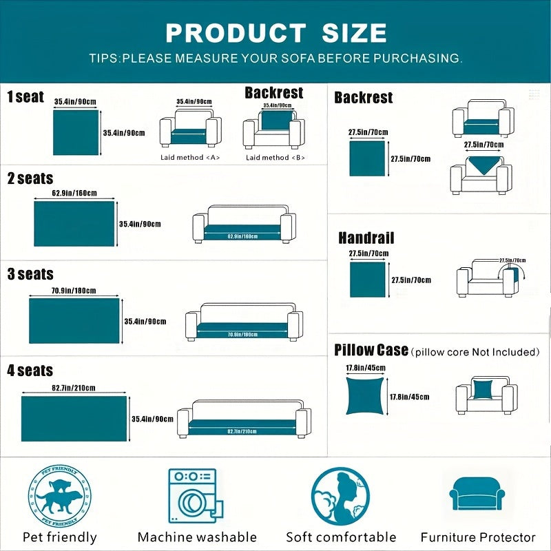 Нескользящая накидка на диван для домашних животных и декора, водонепроницаемая, легкая установка