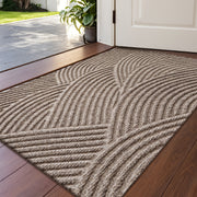 Geometric Striped Non-Slip Absorbent Washable Door Mat for Indoor and Patio